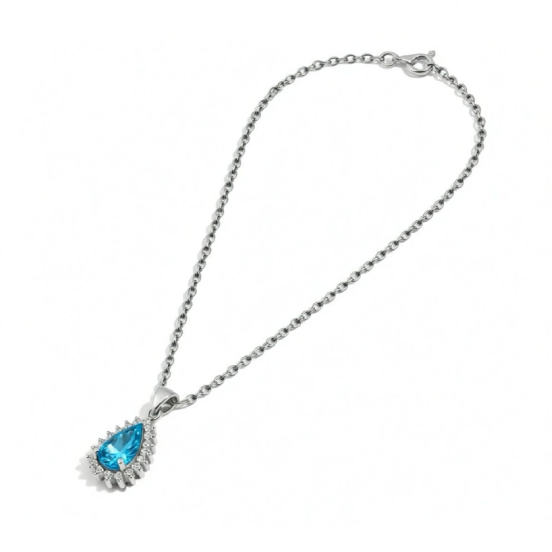 Blue Teardrop Necklace