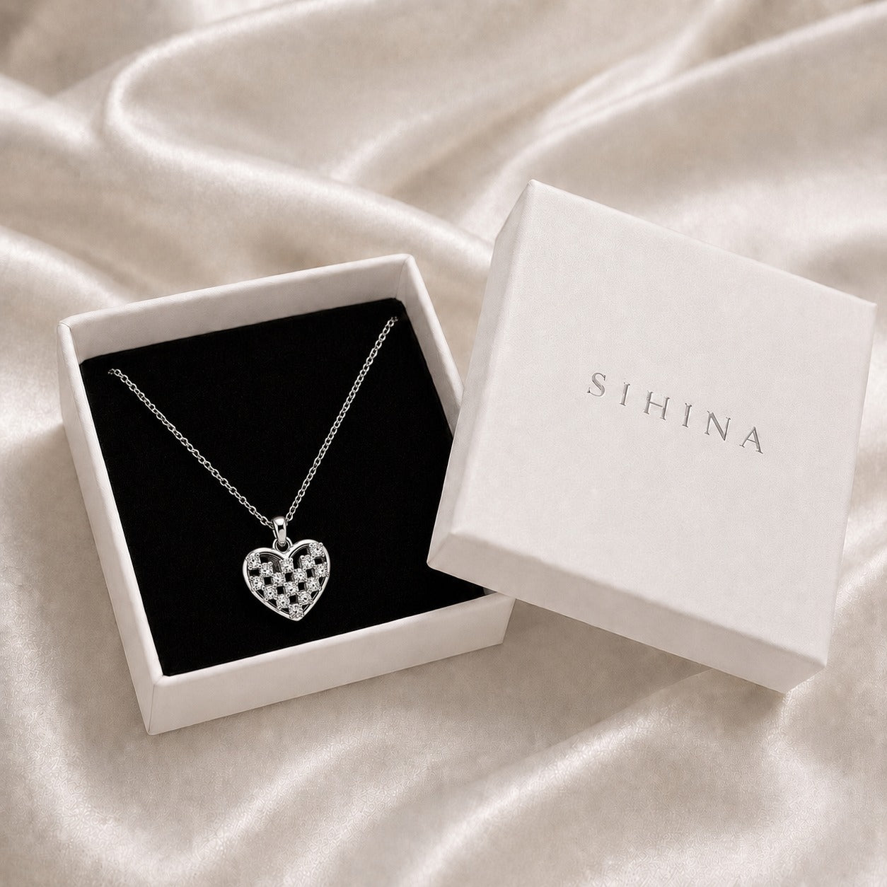White Heart Necklace