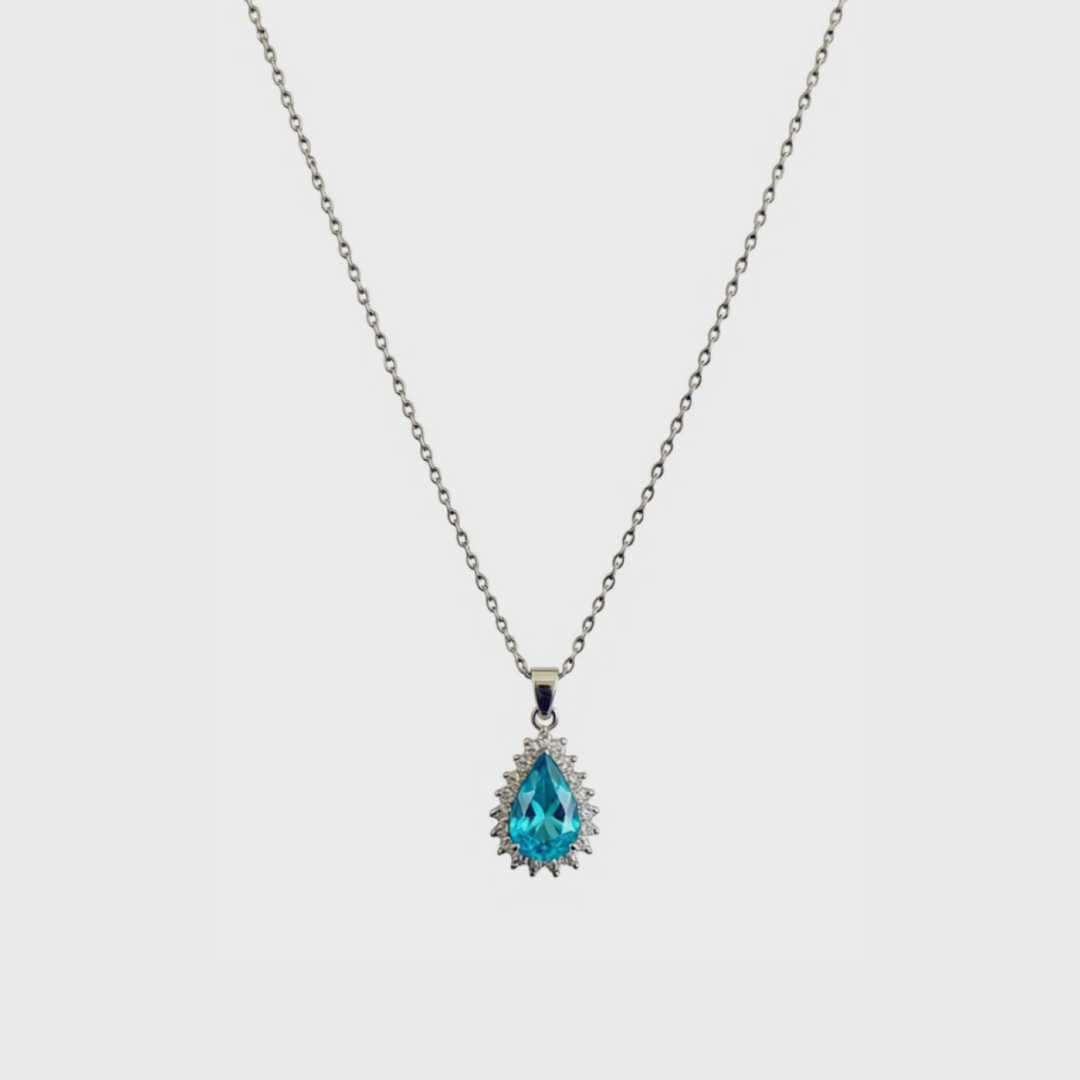 Blue Teardrop Necklace