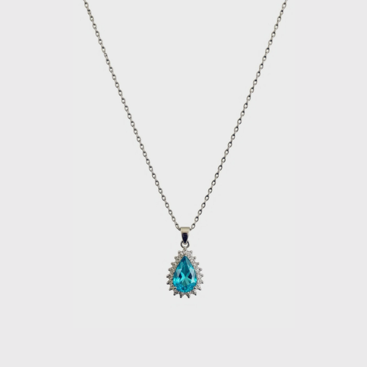 Blue Teardrop Necklace