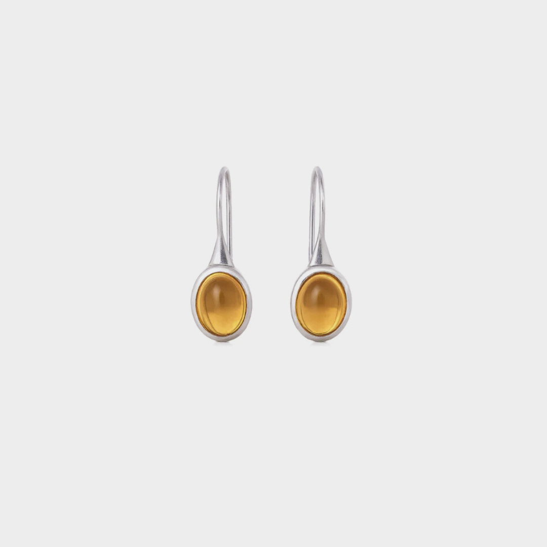 Citrine Reena Drops - Sterling Silver