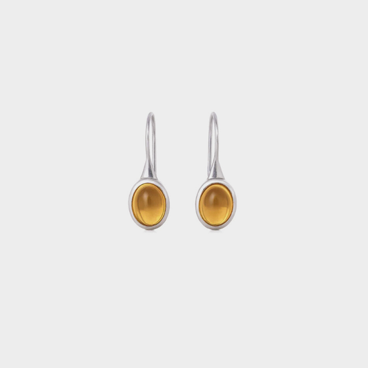 Citrine Reena Drops - Sterling Silver