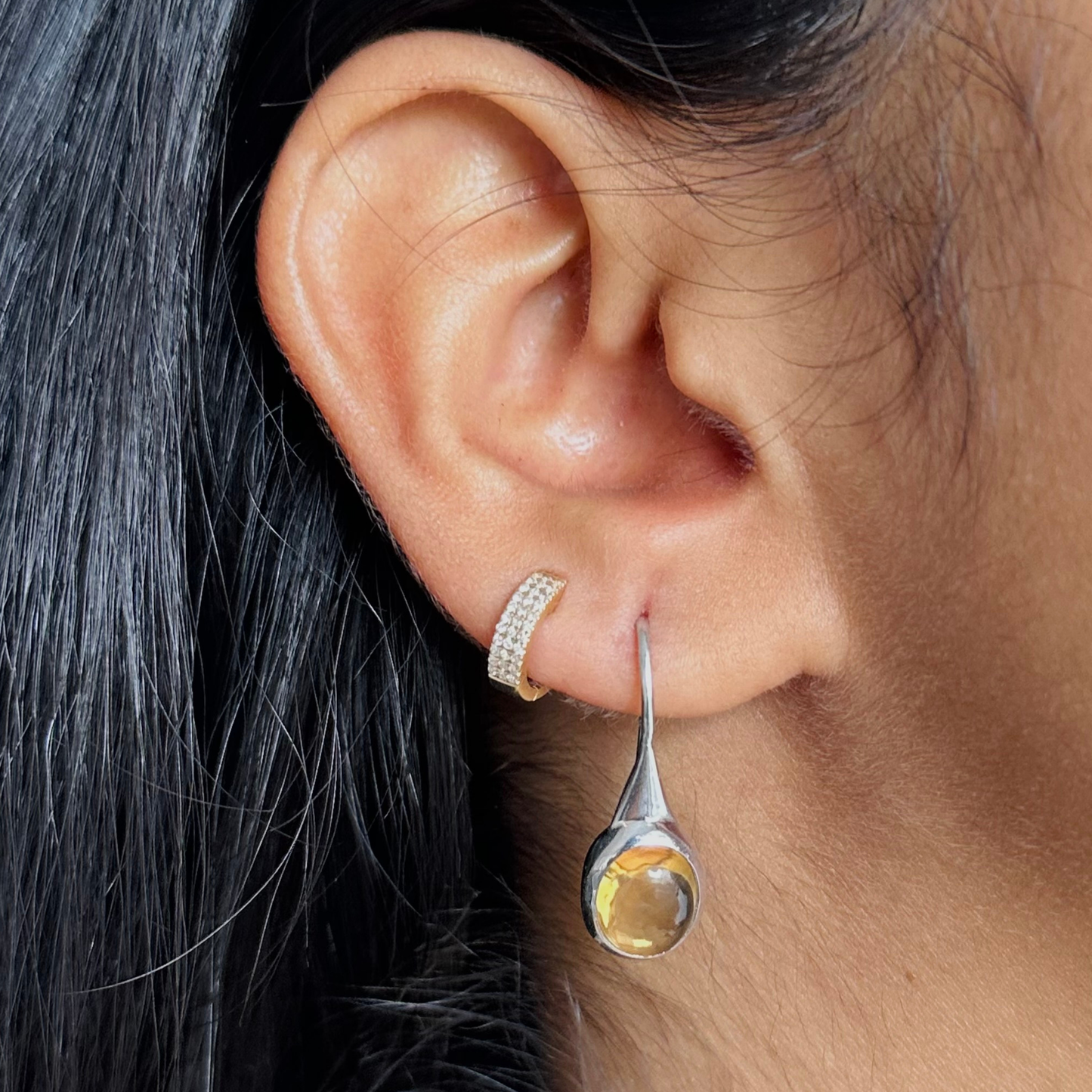 Citrine Reena Drops - Sterling Silver