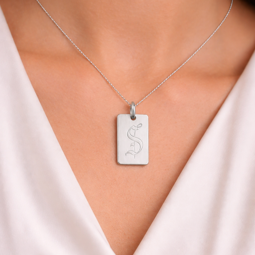 Engraved Initial Necklace