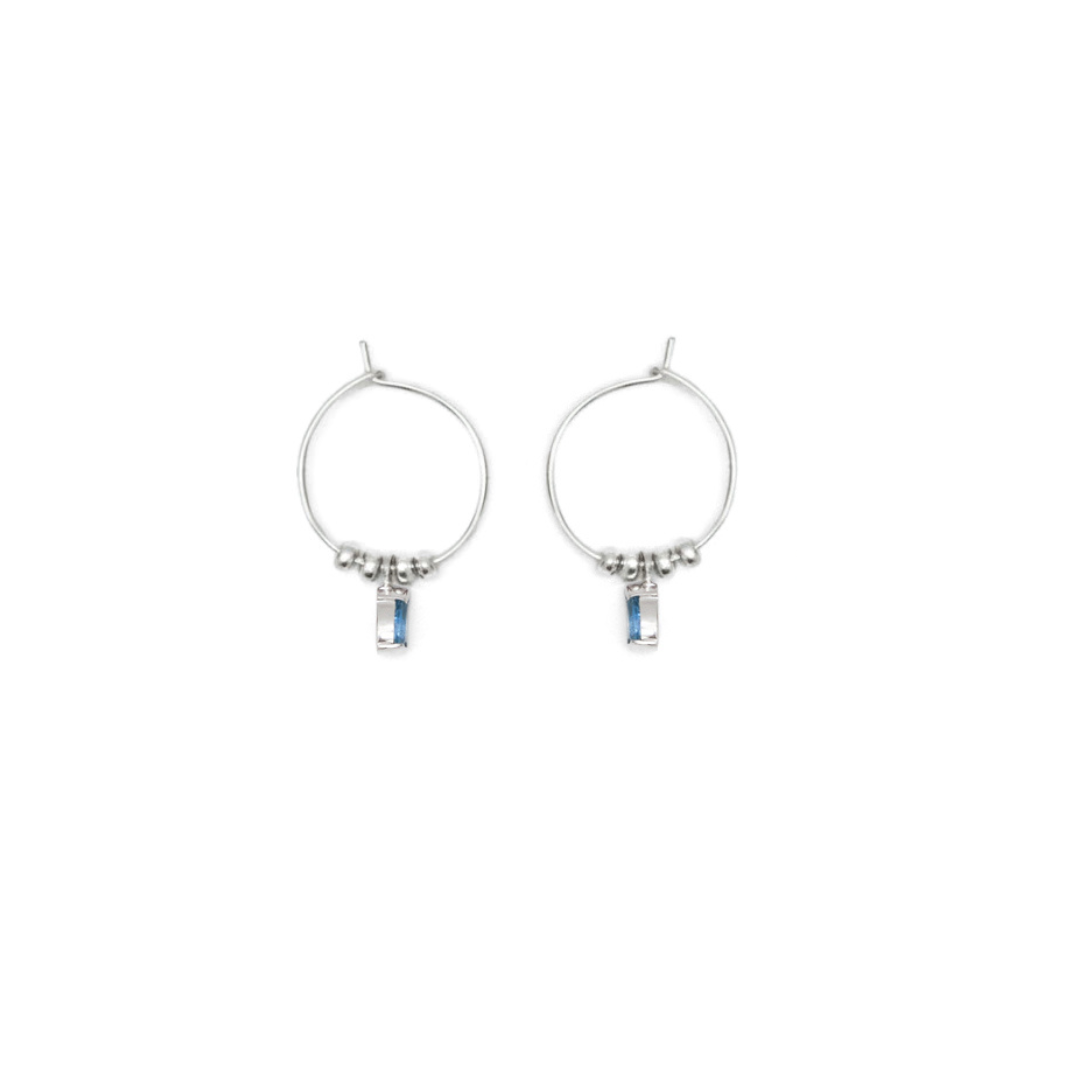 Topaz Drop Hoops
