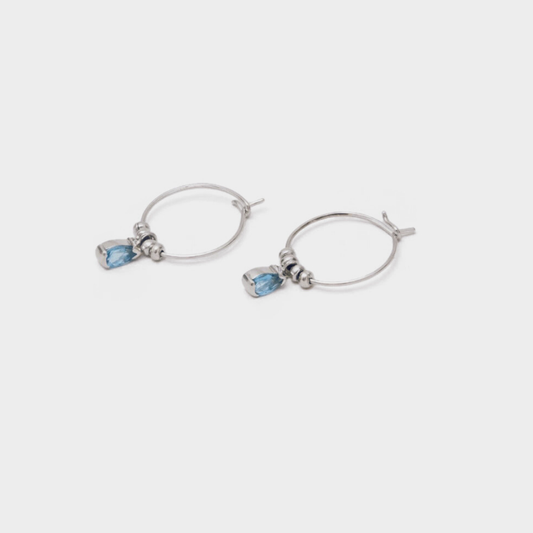 Topaz Drop Hoops