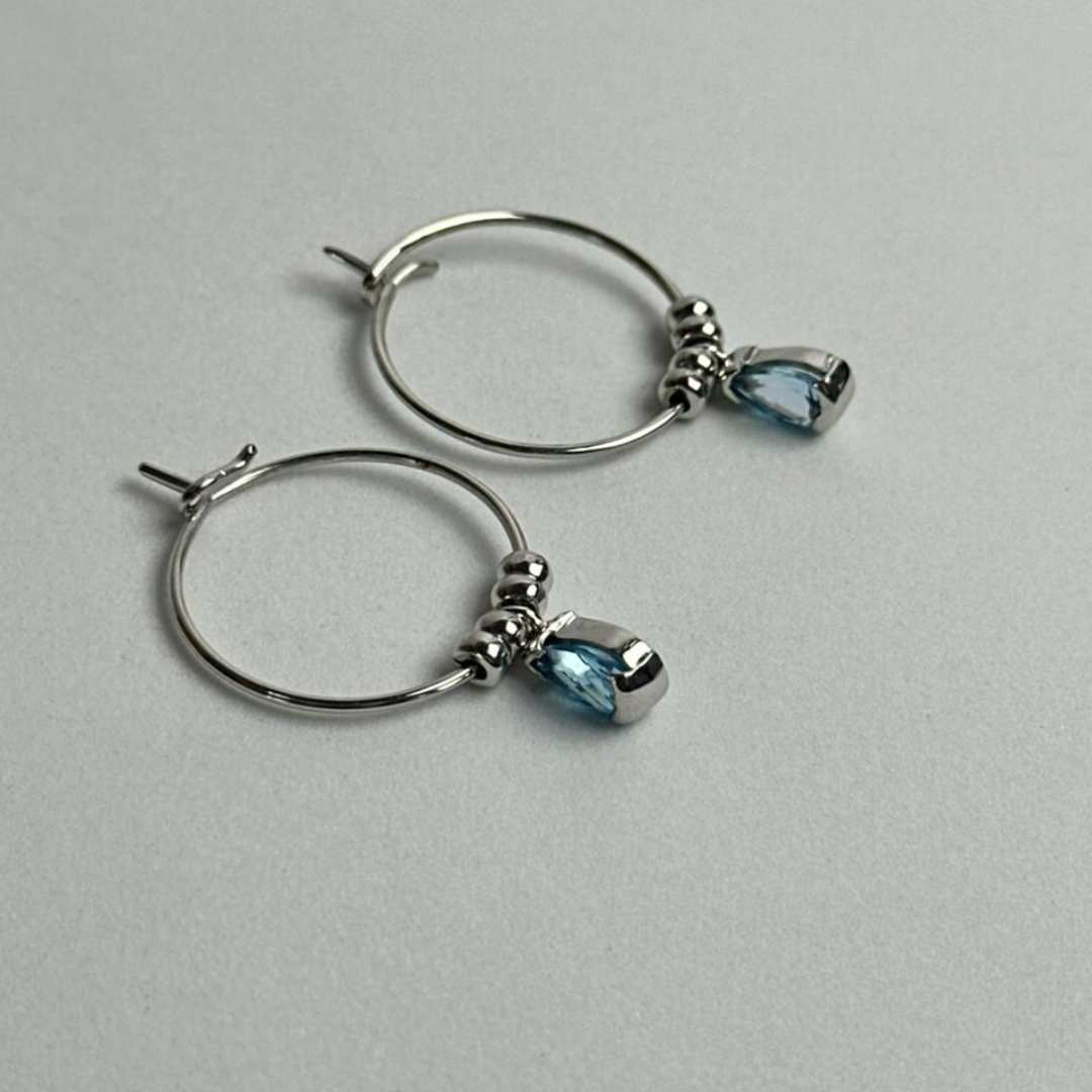 Topaz Drop Hoops