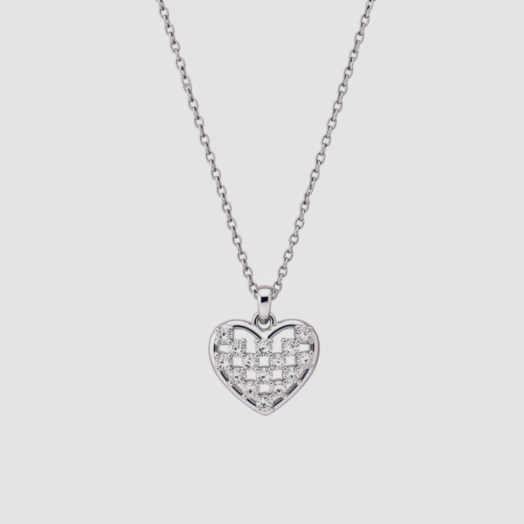 White Heart Necklace