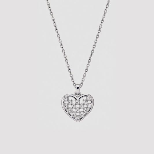 White Heart Necklace